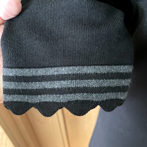 Vince Camuto Black And Grey Cotton Blend Fitted/Flare Midi Dress, Size L - Picture 5 of 14